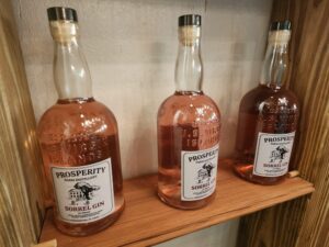 Gin distilled at Prosperity Farm