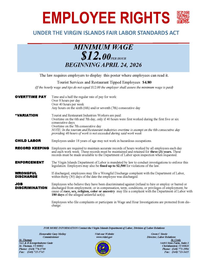 Updated Minimum Wage April 2026 Poster